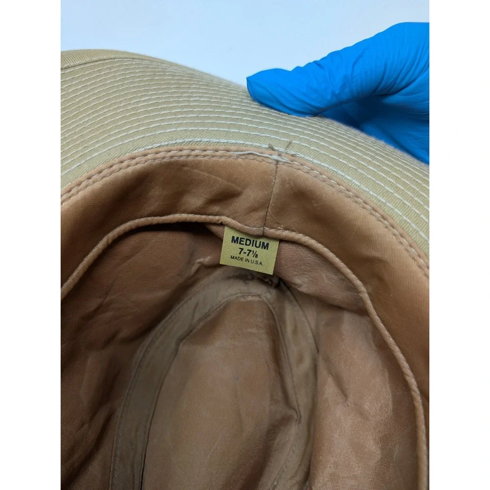 Vintage Fedora Hat Made in USA Men's Size Medium Safari Outdoor Canvas Sun Beige
